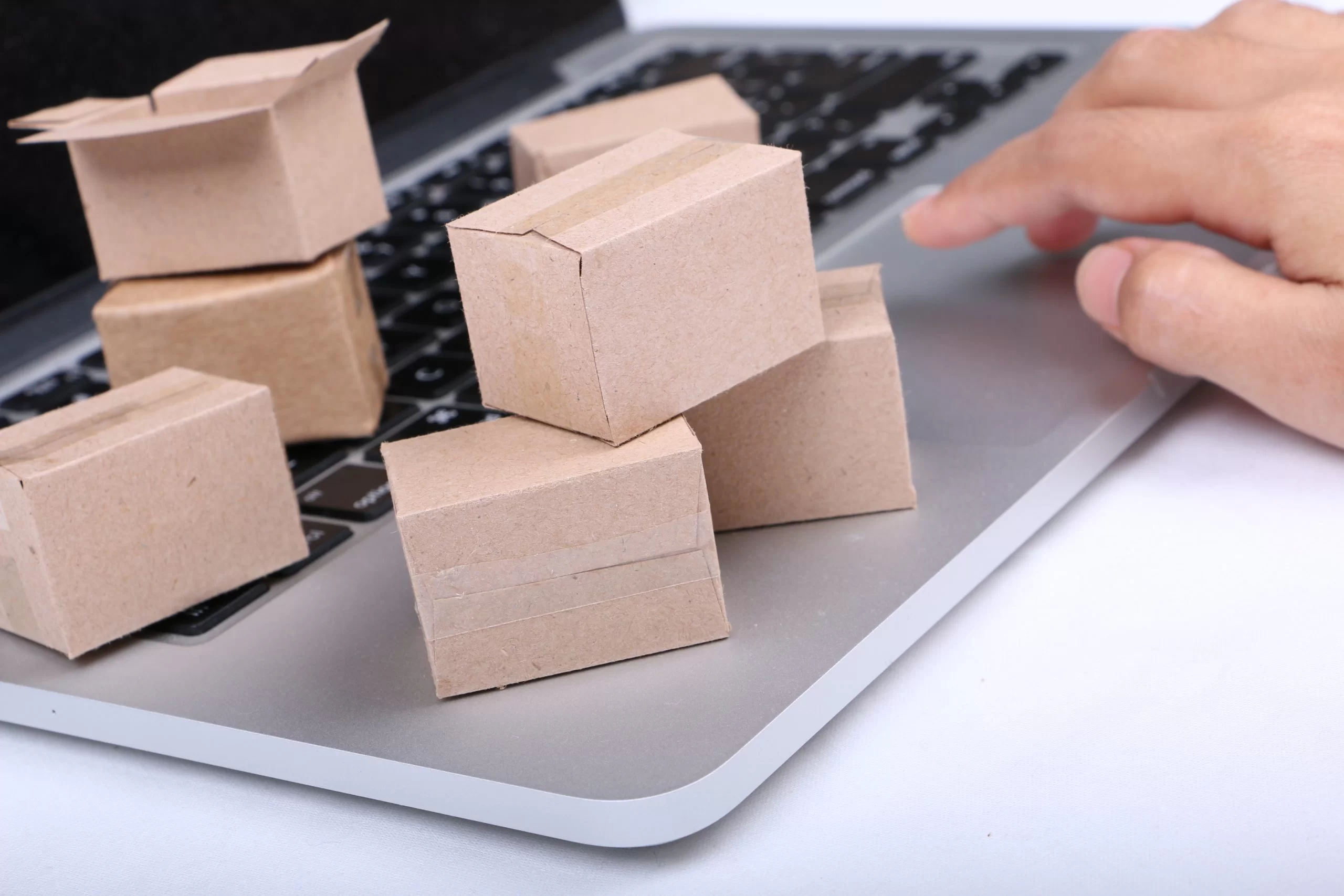 mini cardboard boxes in laptop